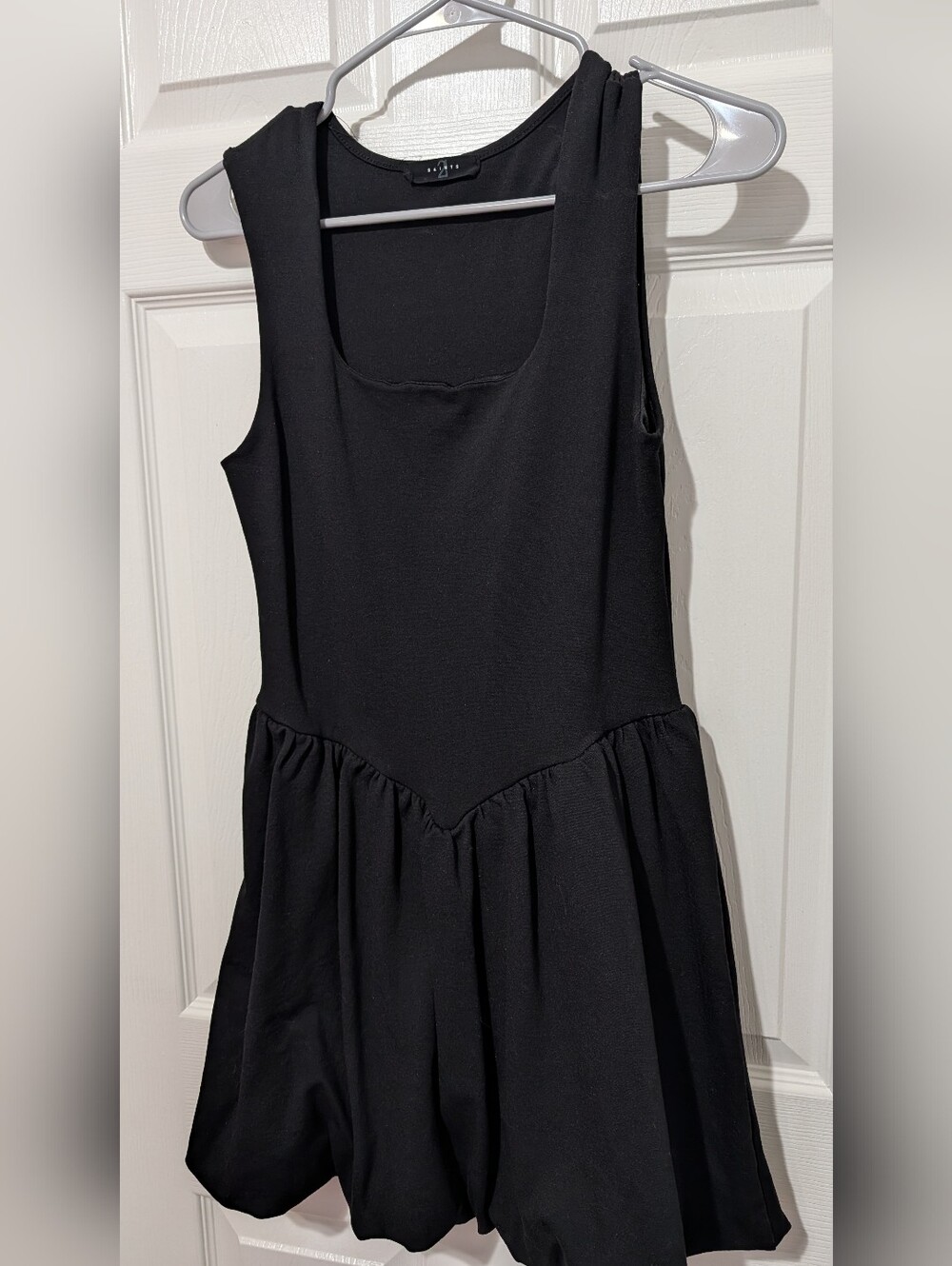 Classic Black Bubble Skirt Mini Dress